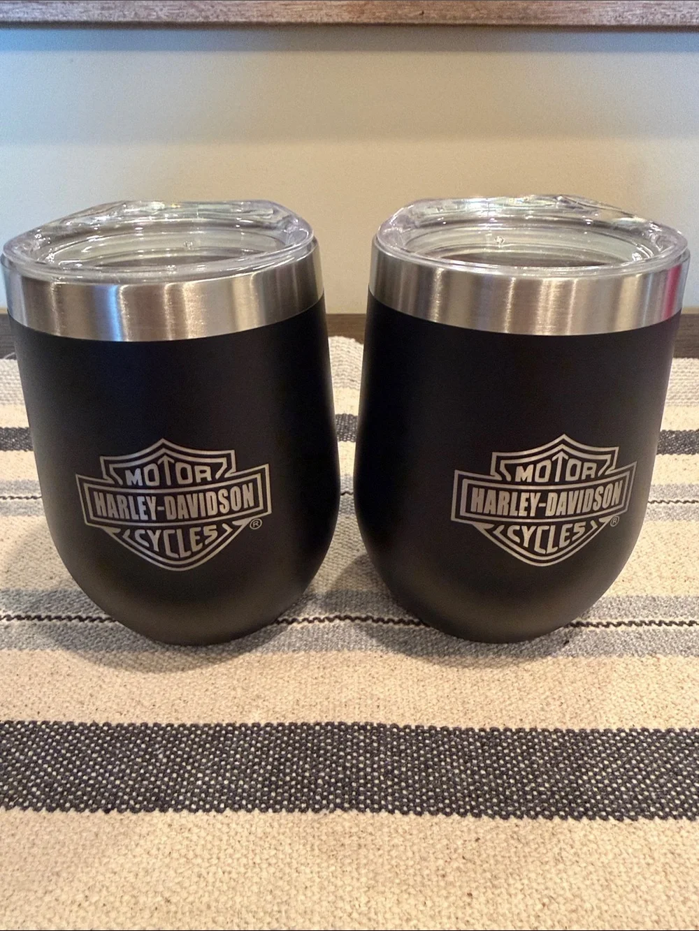 🖤🍷🩶 Harley-Davidson Wine Tumblers